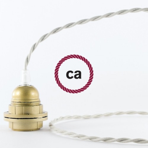 Στριφτό Υφασμάτινο Καλώδιο Καλυμμένο από Κρεμ Βαμβάκι