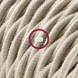 Στριφτό Υφασμάτινο Καλώδιο Καλυμμένο από Κρεμ Βαμβάκι