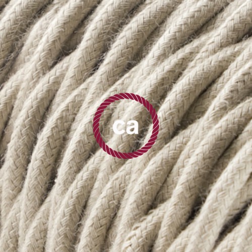 Στριφτό Υφασμάτινο Καλώδιο Καλυμμένο από Κρεμ Βαμβάκι