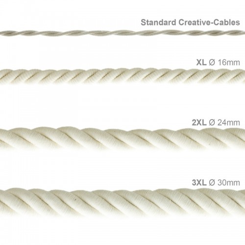 Καλώδιο Σχοινί Φ24 - Τριχιά 2XL, Καλώδιο 3x0,75 Καλυμμένο Με Ύφασμα και Βαμβάκι