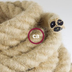 Καλώδιο Σχοινί Φ24 - Τριχιά 2XL, Καλώδιο 3x0,75 Καλυμμένο Με Ύφασμα και Φυσική Τριχιά