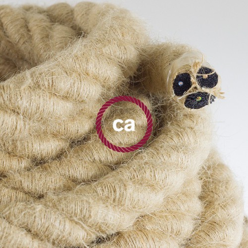 Καλώδιο Σχοινί Φ24 - Τριχιά 2XL, Καλώδιο 3x0,75 Καλυμμένο Με Ύφασμα και Φυσική Τριχιά