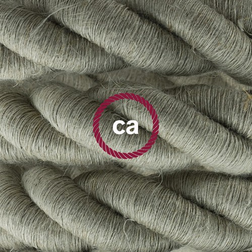 Καλώδιο Σχοινί Φ24 - Τριχιά 2XL, Καλώδιο 3x0,75 Καλυμμένο Με Ύφασμα και Φυσικό Λινό