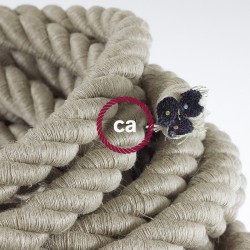 Καλώδιο Σχοινί Φ24 - Τριχιά 2XL, Καλώδιο 3x0,75 Καλυμμένο Με Ύφασμα και Φυσικό Λινό