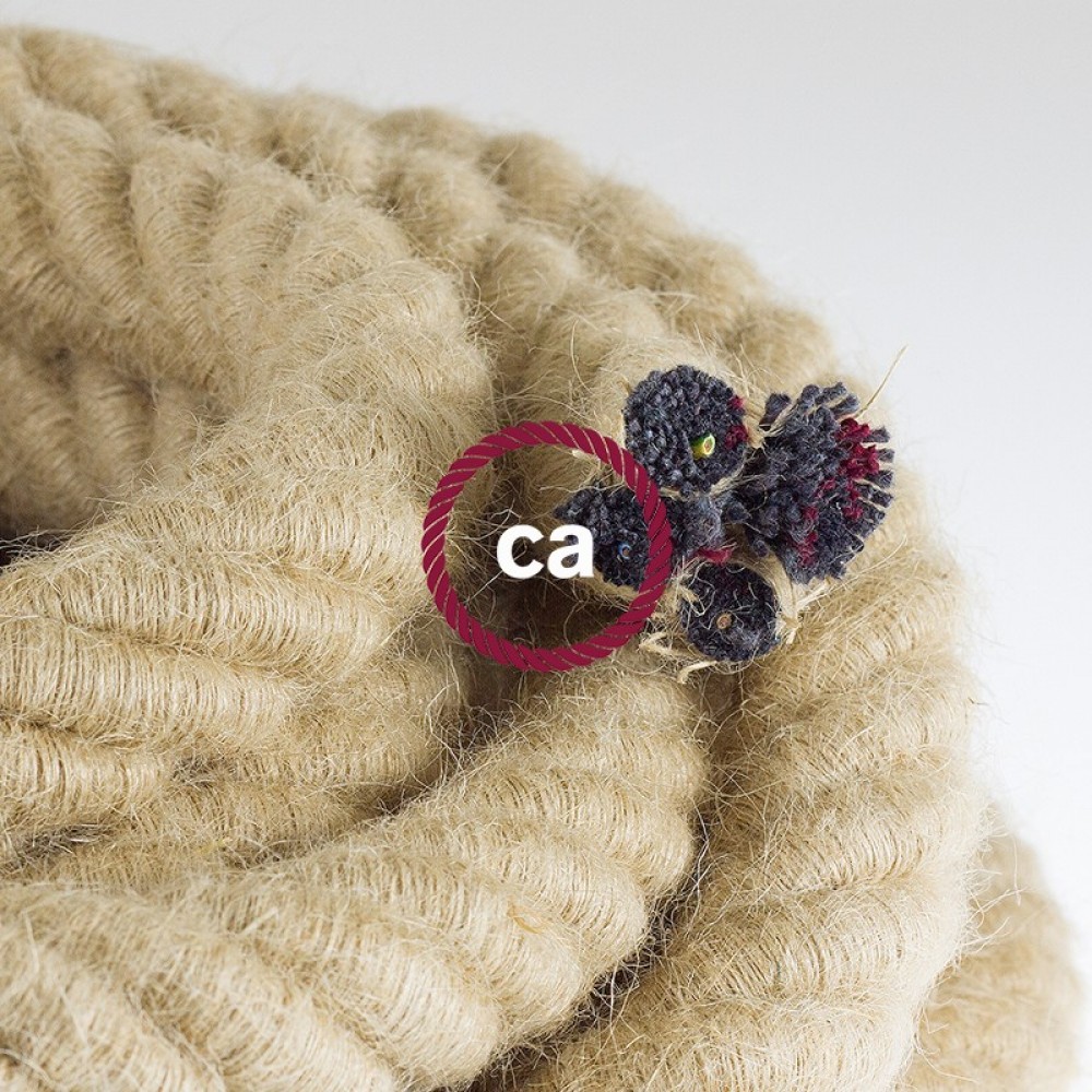 Καλώδιο Σχοινί Φ30 - Τριχιά 3XL, Καλώδιο 3x0,75 Καλυμμένο Με Ύφασμα και Φυσική Τριχιά