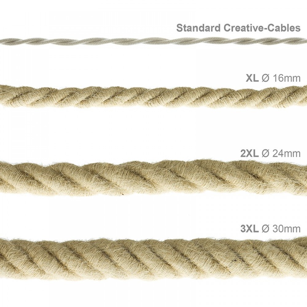 Καλώδιο Σχοινί Φ30 - Τριχιά 3XL, Καλώδιο 3x0,75 Καλυμμένο Με Ύφασμα και Φυσική Τριχιά