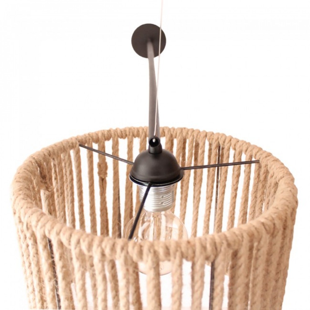 Φωτιστικό Τοίχου Με Καπέλο Χειροποίητο Με Σχοινί Φ30cm  Decolight