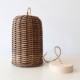 Κρεμαστό Ψάθινο Φωτιστικό Φ15cm Καφέ Σκούρο Με Καλώδιο Σχοινί Ρατάν Μπαμπού Decolight