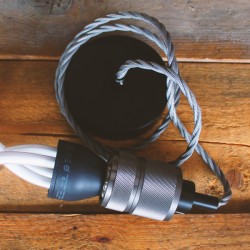 Ανάρτηση 2μ Ανθρακί Στριφτό καλώδιο και Ανθρακί Ντουί Ε27 Decolight