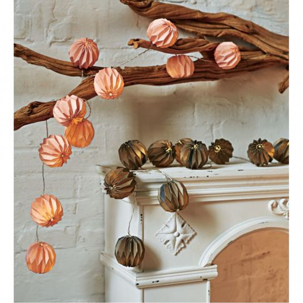 Διακοσμητικά Φωτάκια Origami LED 10τμχ Ροζ Λουλούδια Με Μπαταρία Θερμό Φως Decolight