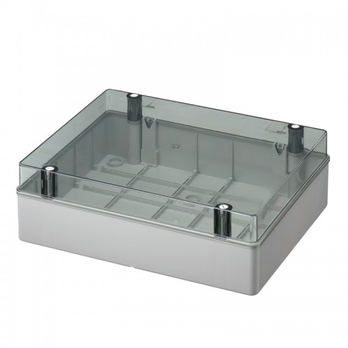 Κουτί Διακλάδωσης Χωρίς Στυπιοθλίπτες Με Καπάκι Διάφανο Ασφαλίζει με κλειδί  IP56 380x300x120 420C9 Elettrocanali