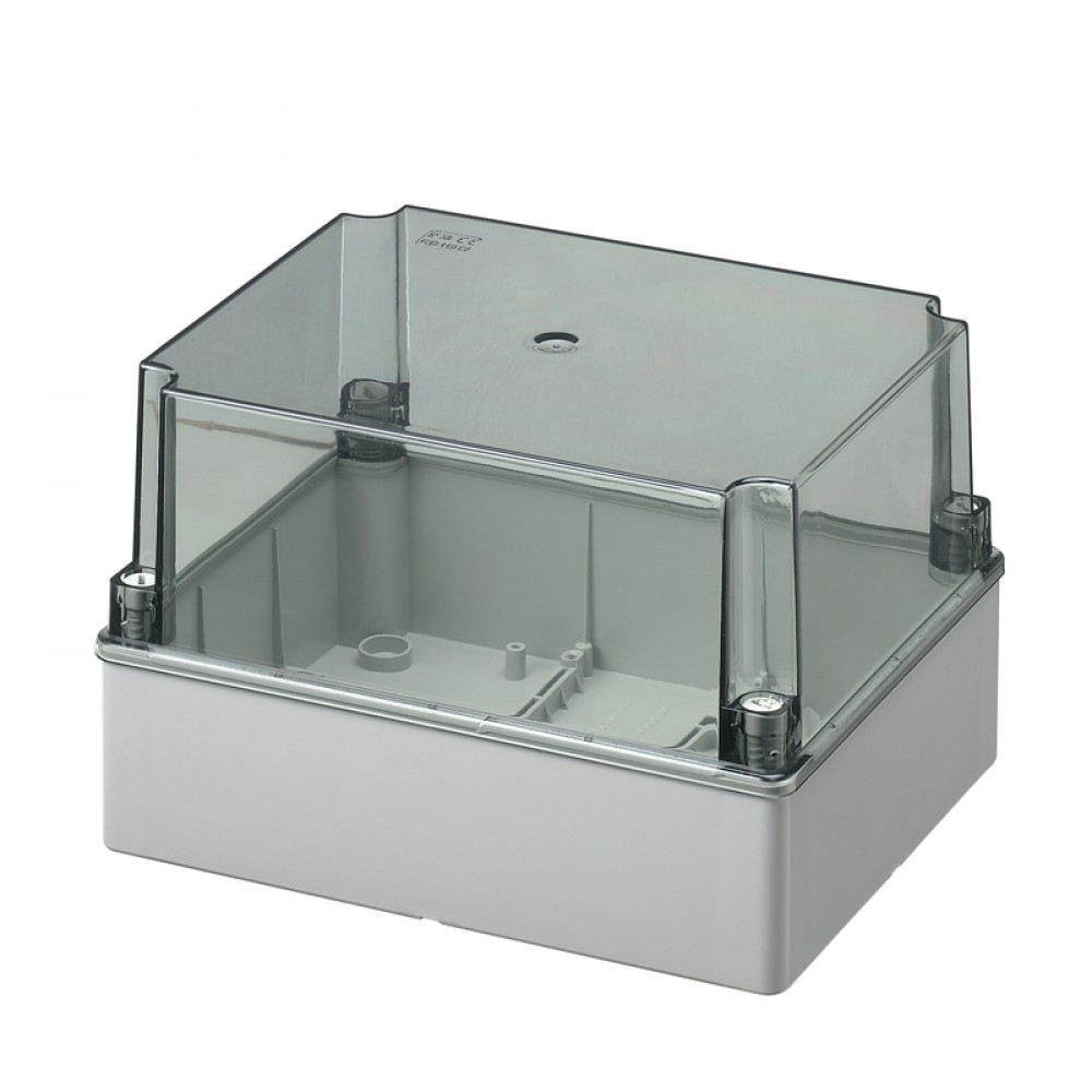Κουτί Διακλάδωσης Χωρίς Στυπιοθλίπτες Με Καπάκι Διάφανο Ψηλό IP56 240x190x160 440C7 Elettrocanali