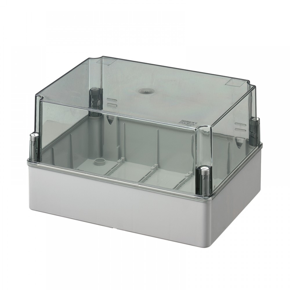 Κουτί Διακλάδωσης Χωρίς Στυπιοθλίπτες Με Καπάκι Διάφανο Ψηλό Ασφαλίζει με κλειδί  IP56 380x300x180 440C9 Elettrocanali