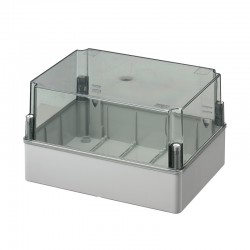 Κουτί Διακλάδωσης Χωρίς Στυπιοθλίπτες Με Καπάκι Διάφανο Ψηλό Ασφαλίζει με κλειδί  IP56 380x300x180 440C9 Elettrocanali