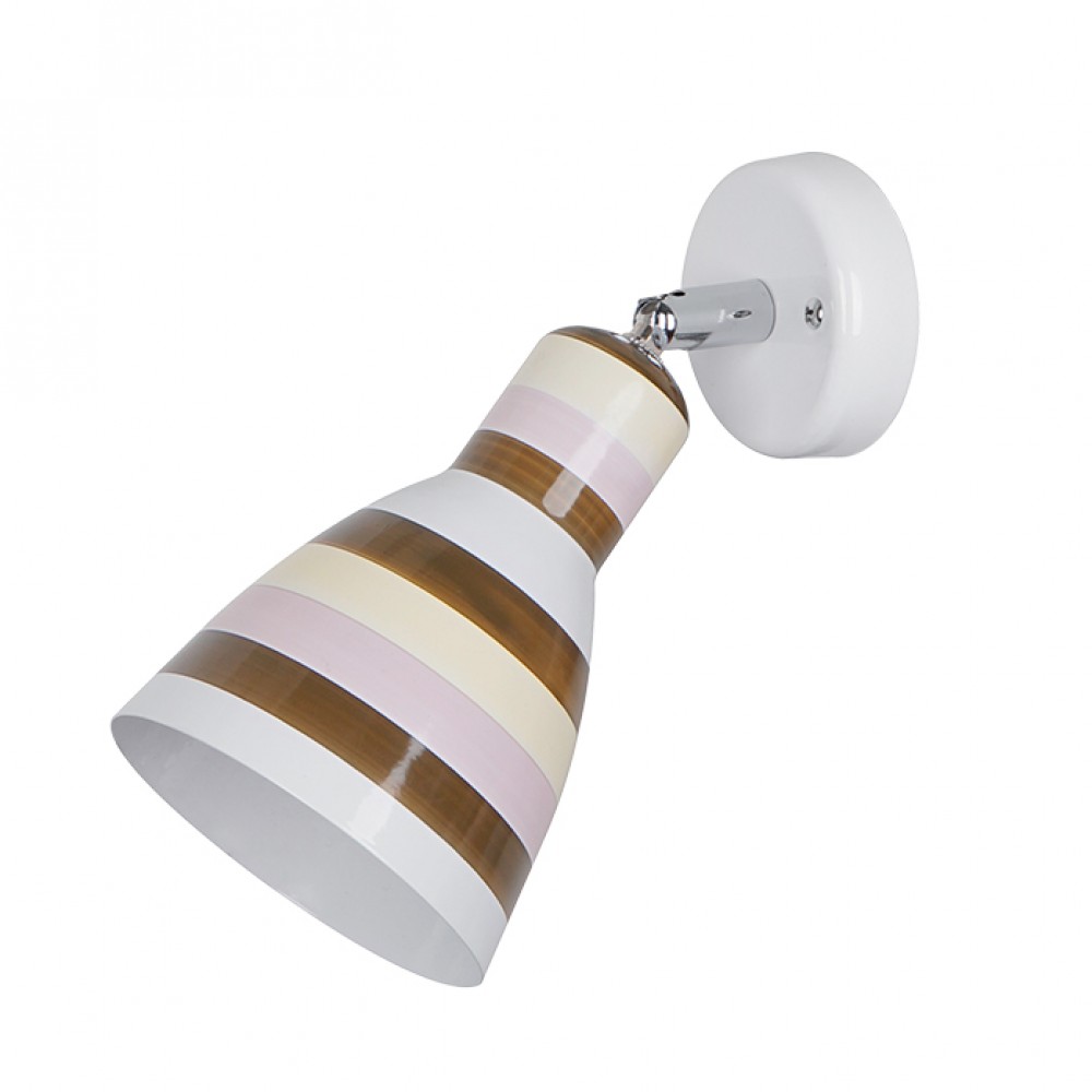 Μεταλλικό Μονόφωτο Επιτοίχιο Φωτιστικό Σε Λευκό Με Χρωματιστές Ρίγες 1XE27 D110 STRIPS Elmark