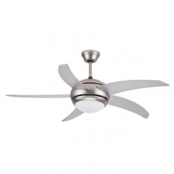 Ανεμιστήρας Οροφής Με Κοντρόλ 65W 3 Επίπεδα Ταχυτήτας Σε Νίκελ Ματ 1XE27 Eurolamp