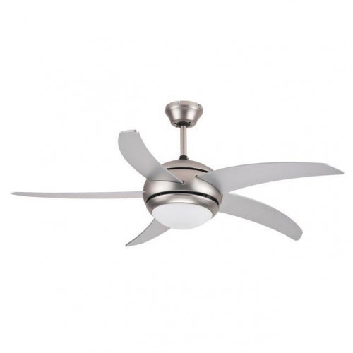 Ανεμιστήρας Οροφής Με Κοντρόλ 65W 3 Επίπεδα Ταχυτήτας Σε Νίκελ Ματ 1XE27 Eurolamp