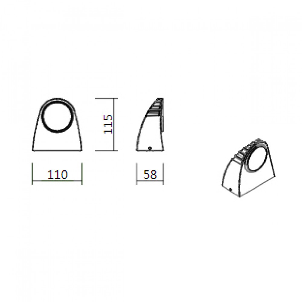 Αδιάβροχη LED CREE Απλίκα 3W Από Αλουμίνιο 45º 230V Σε Μαύρο IP54 FOCUS Eurolamp