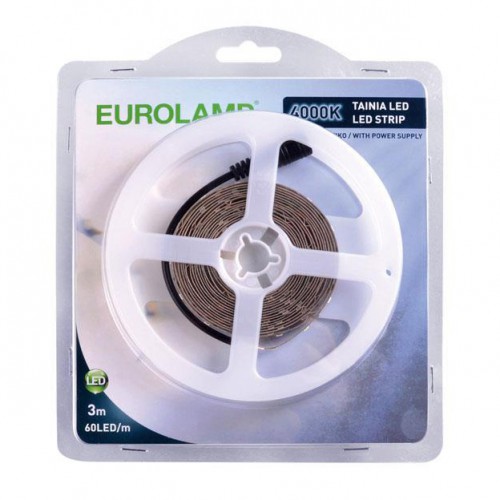 Ετοιμο Πακέτο LED Ταινία 6W 3/μέτρα Και Driver 12V IP20 Blister Eurolamp