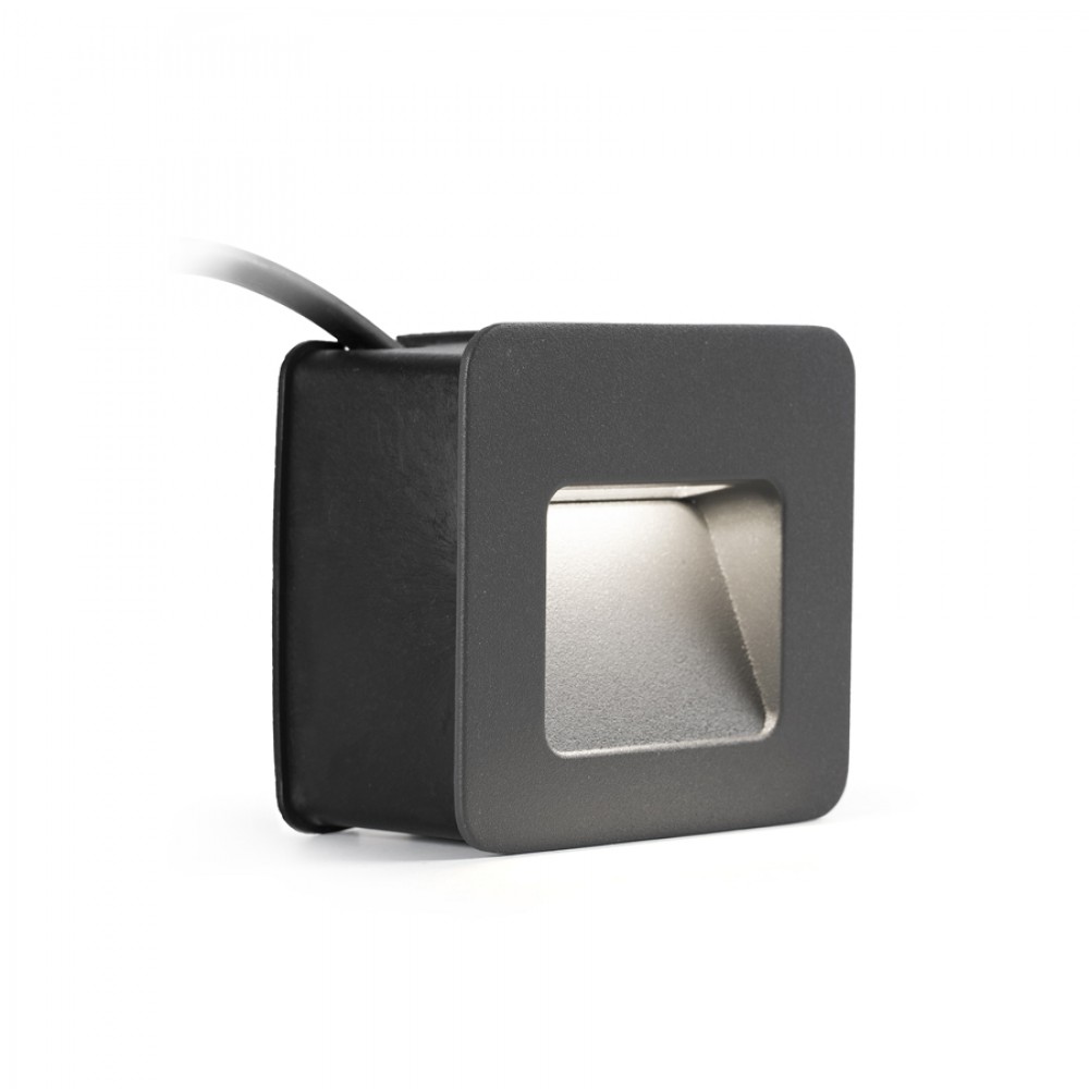 LED Εξωτερικό Χωνευτό Φωτιστικό Τοίχου 3W SMD Αλουμινίου Με Διάφανο Διαχύτη NASE FARO