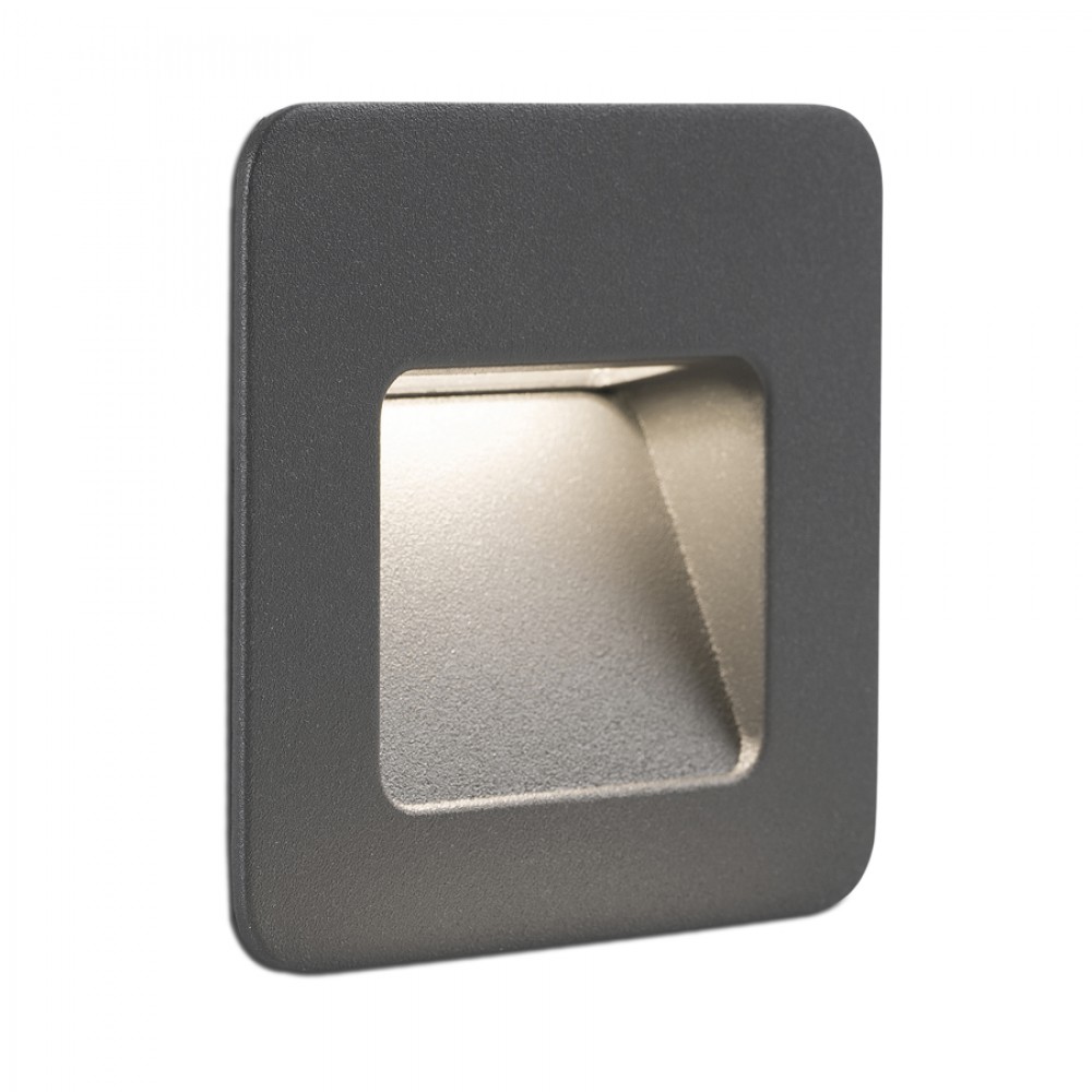 LED Εξωτερικό Χωνευτό Φωτιστικό Τοίχου 3W SMD Αλουμινίου Με Διάφανο Διαχύτη NASE FARO