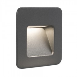 LED Εξωτερικό Χωνευτό Φωτιστικό Τοίχου 3W SMD Αλουμινίου Με Διάφανο Διαχύτη NASE FARO