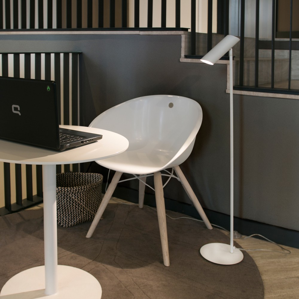 Μοντέρνο Φωτιστικό Δαπέδου Με Περιστρεφόμενη Κεφαλή Σε Λευκό Χρώμα 1xGU10 LINK FARO