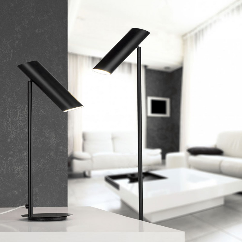 Μοντέρνο Φωτιστικό Δαπέδου Με Περιστρεφόμενη Κεφαλή Σε Μαύρο Χρώμα 1xGU10 LINK FARO