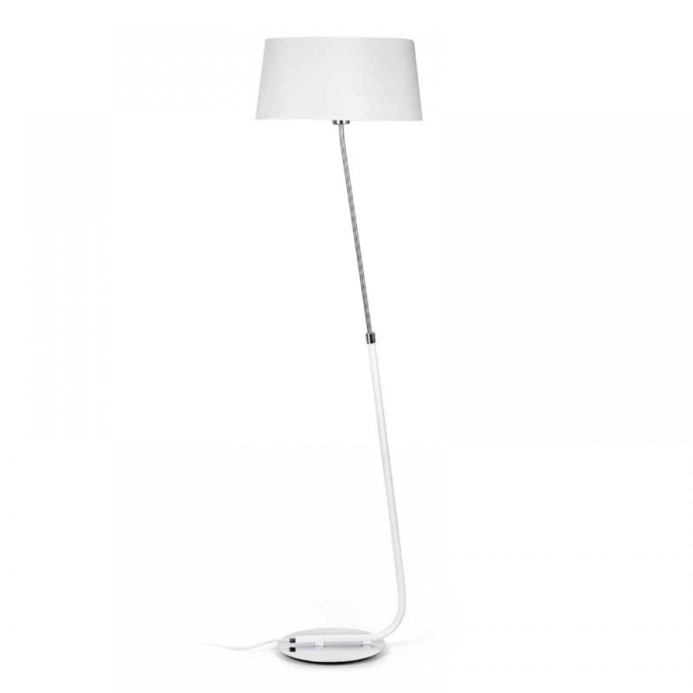 Μεταλλικό Φωτιστικό Δαπέδου Με Υφασμάτινο Καπέλο Σε Λευκό Χρώμα 1xE27 HOTEL FARO