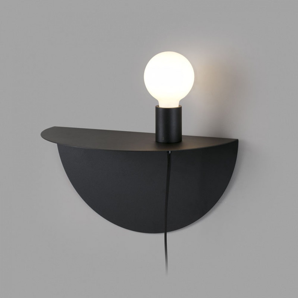 Μεταλλικό Επίτοιχο Φωτιστικό Και Κομοδίνο Σε Μαύρο Χρώμα 1xE27 NIT FARO