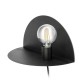 Μεταλλικό Επίτοιχο Φωτιστικό Και Κομοδίνο Σε Μαύρο Χρώμα 1xE27 NIT FARO