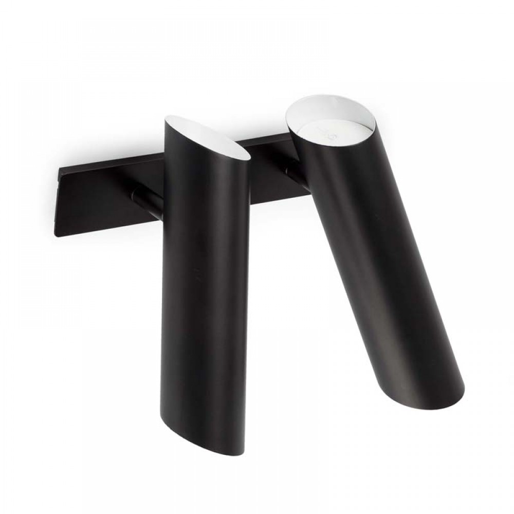 Μεταλλικό Επίτοιχο Φωτιστικό Με Ρυθμιζόμενη Κεφαλή Σε Μαύρο Χρώμα 2xGU10 LINK FARO