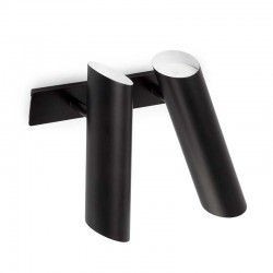 Μεταλλικό Επίτοιχο Φωτιστικό Με Ρυθμιζόμενη Κεφαλή Σε Μαύρο Χρώμα 2xGU10 LINK FARO