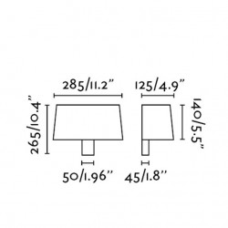 Μεταλλική Απλίκα Με Υφασμάτινο Καπέλο Σε Μαύρο Χρώμα 1xE27 HOTEL FARO