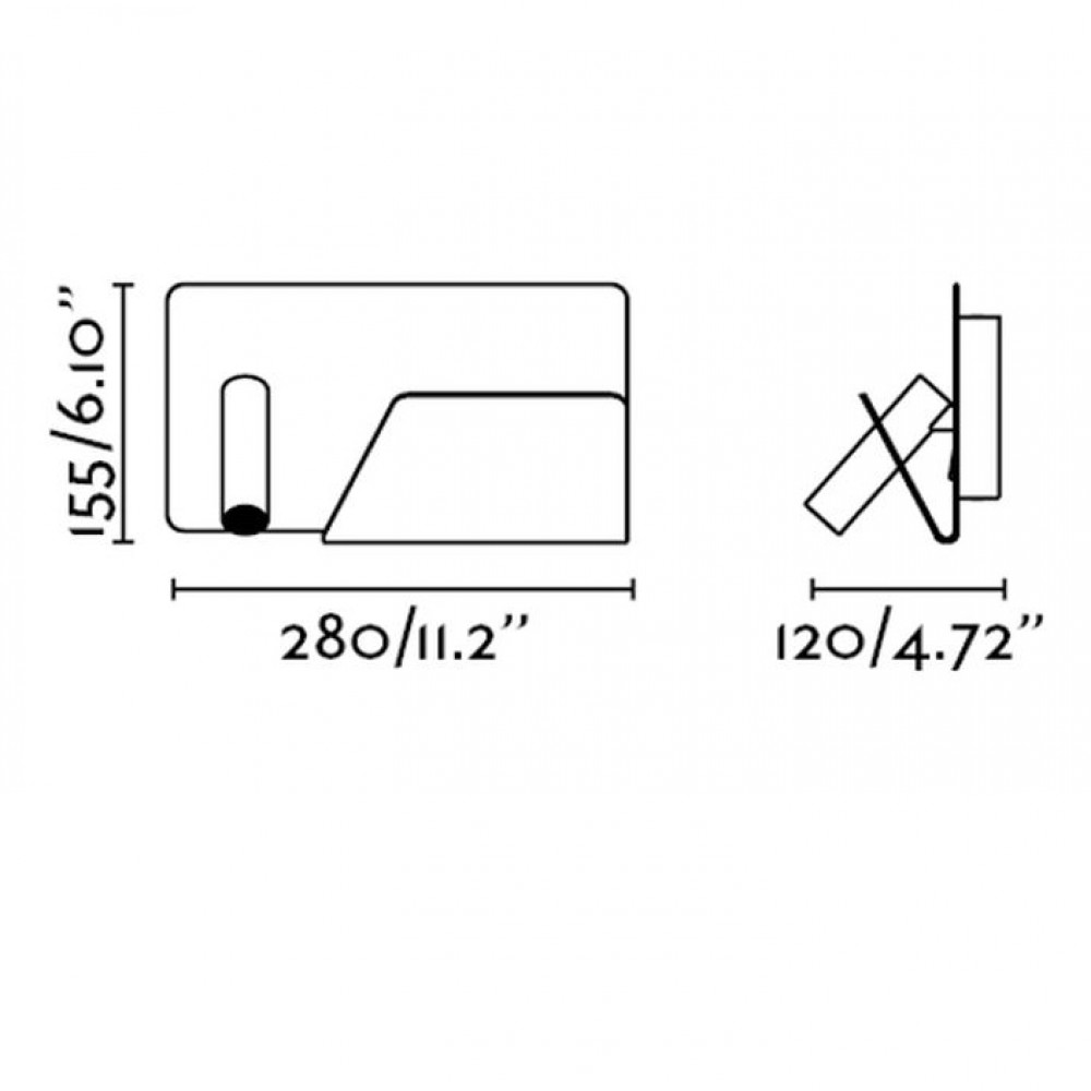 LED Μεταλλική Γκρι Απλίκα 3W Με Ράφι Και USB Φορτιστή (Δεξιάς Πλευράς) SUAU FARO
