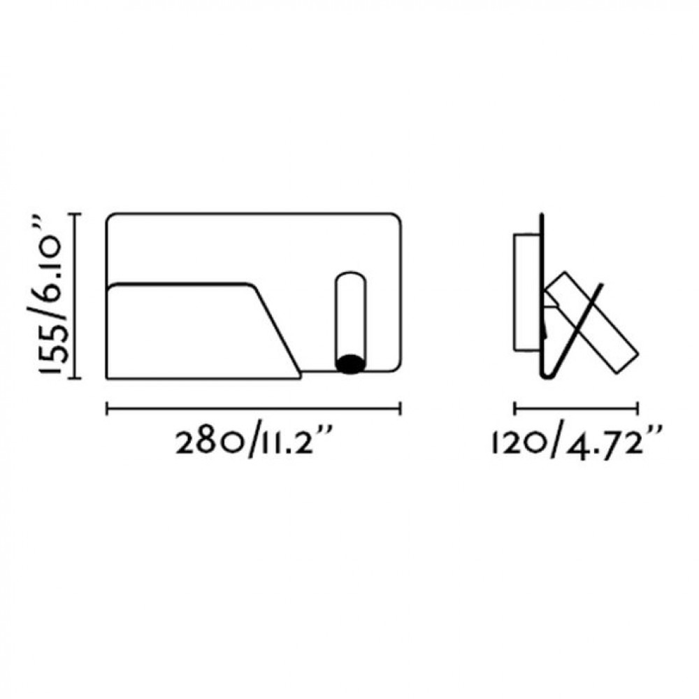LED Μεταλλική Λευκή Απλίκα 3W Με Ράφι Και USB Φορτιστή (Αριστερής Πλευράς) SUAU FARO