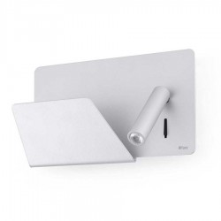 LED Μεταλλική Γκρι Απλίκα 3W Με Ράφι Και USB Φορτιστή (Αριστερής Πλευράς) SUAU FARO