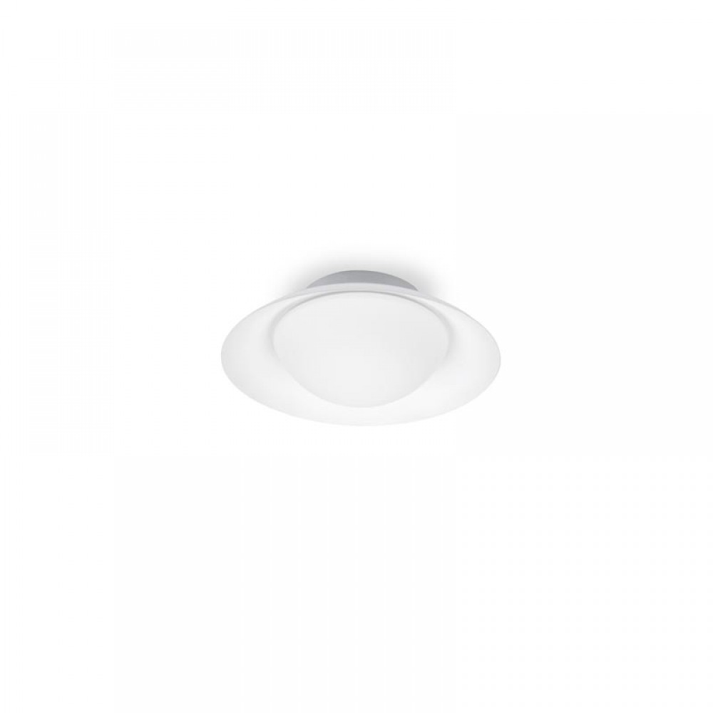 Μεταλλικό Φωτιστικό Οροφής Με Οπάλ Διαχύτη Σε Λευκό Χρώμα Ø200 1xG9 SIDE FARO