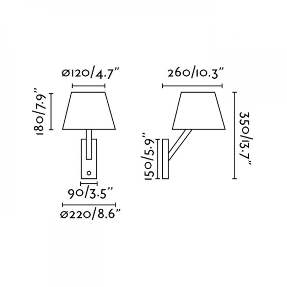 Μεταλλική Απλίκα Με Υφασμάτινο Καπέλο Σε Λευκό Χρώμα 1xE27 MOMA FARO