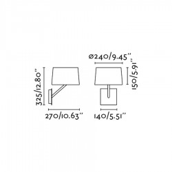 Μεταλλική Απλίκα Με Υφασμάτινο Καπέλο Λευκή 1XE27 HANDY FARO