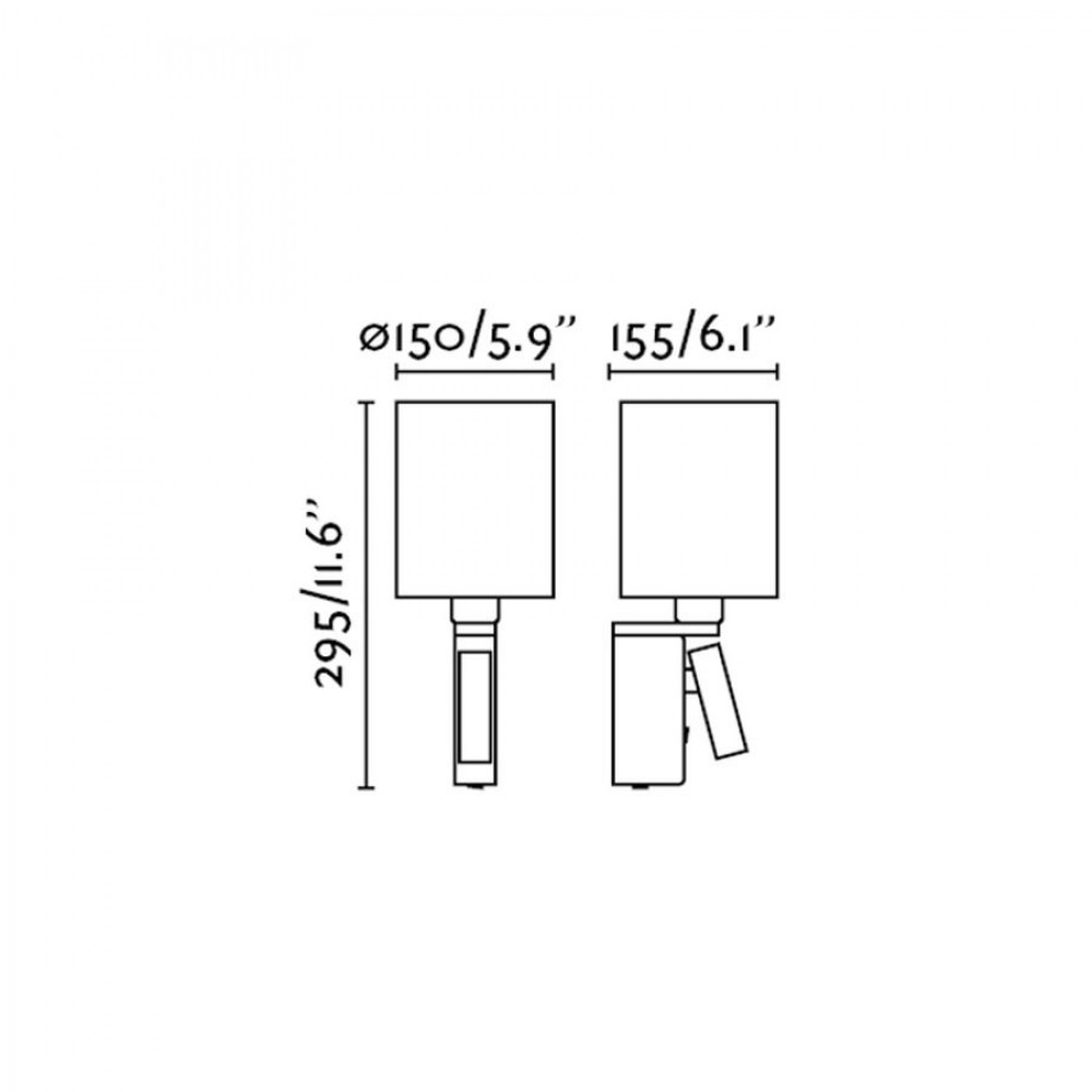 Μεταλλική Απλίκα Με Λευκό Καπέλο Και Βοηθητικό Φως Σε Νικέλ Χρώμα Rob FARO