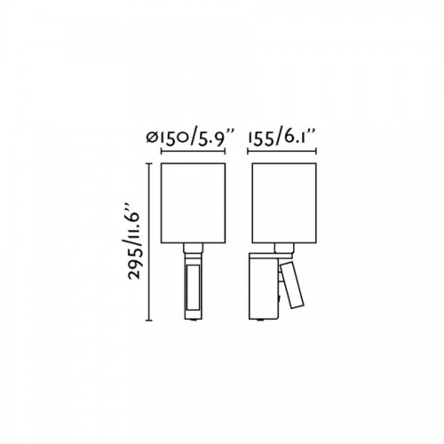 Μεταλλική Απλίκα Με Λευκό Καπέλο Και Βοηθητικό Φως Σε Μπρονζέ Χρώμα Rob FARO