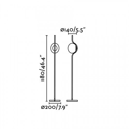 LE VITA Επιδαπέδιο Χρυσό Φωτιστικό Dimmable FARO