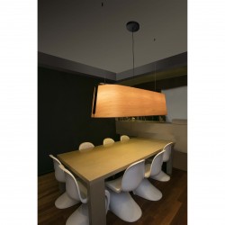 STOOD Μαύρο και ξύλινο κρεμαστό φωτιστικό 5L FARO