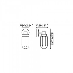 BRUME LED Μεταλλικό γκρι  Επιτοίχιο Φωτιστικό FARO