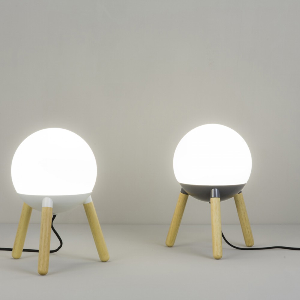 Πορτατίφ Με Opal Διαχύτη Και Ξύλινες Λεπτομέρειες Σε Δύο Χρώματα 1xE27 MINE FARO