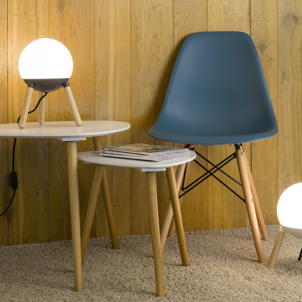 Πορτατίφ Με Opal Διαχύτη Και Ξύλινες Λεπτομέρειες Σε Δύο Χρώματα 1xE27 MINE FARO