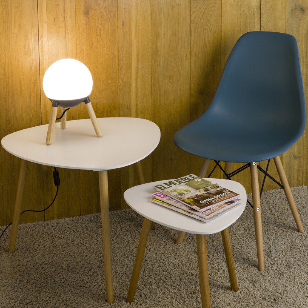 Πορτατίφ Με Opal Διαχύτη Και Ξύλινες Λεπτομέρειες Σε Δύο Χρώματα 1xE27 MINE FARO