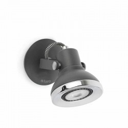 Μεταλλικό Επίτοιχο Σποτ Με Ρυθμιζόμενη Κεφαλή Σε Σκούρο Γκρι Χρώμα 1xGU10 RING FARO