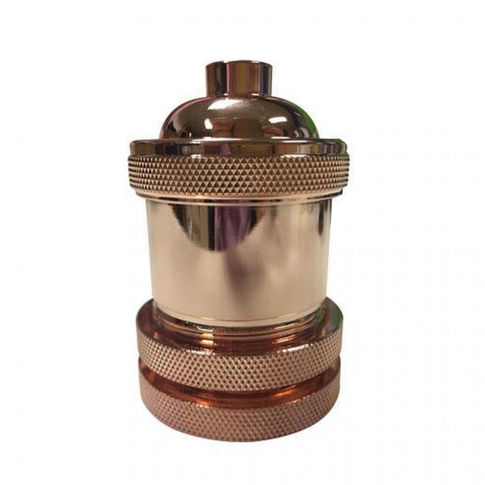 Ντουί Μεταλλικό Ροζ Χρυσό E27 Eurolamp